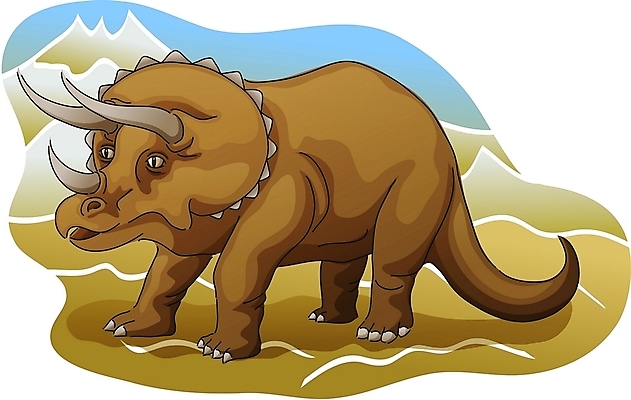 EPS 주간 클립아트 동물 척추동물 캐릭터 한마리 야생동물 일러스트 파충류 사람없음 공룡 공룡캐릭터 트리케라톱스 일러캐릭터 자연요소 1 초식공룡 파일형식 벡터