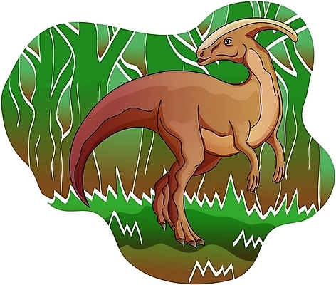 EPS 클립아트 동물 척추동물 캐릭터 한마리 야생동물 일러스트 파충류 사람없음 공룡 공룡캐릭터 파라사우롤로푸스 일러캐릭터 1 초식공룡 파일형식 벡터