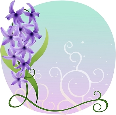 EPS 클립아트 식물 꽃 줄기 컬러 백그라운드 잎 일러스트 자연 사람없음 보라색 히아신스 국내일러스트 생태계 파일형식 벡터