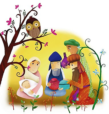 PSD 나무 캐릭터 여자 남자 꽃 기독교 종교 일러스트 조류 이야기 사람 여러명 성경 아기 예수 성경이야기 부엉이 마리아 호리병 아기예수 요셉 동방박사 국내일러스트 일러캐릭터 식물 동물 다수 종교용품 병_용기 신_종교 파일형식