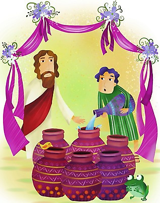 PSD 캐릭터 남자 꽃 리본 기독교 종교 동물캐릭터 결혼 일러스트 조류 이야기 사람 두명 장식 물 파티 와인 성경 항아리 예수 기적 잔치 성경이야기 개구리캐릭터 남자만 국내일러스트 일러캐릭터 자연요소 식물 동물 종교용품 주류 개구리 이벤트 도자기 신_종교 파일형식