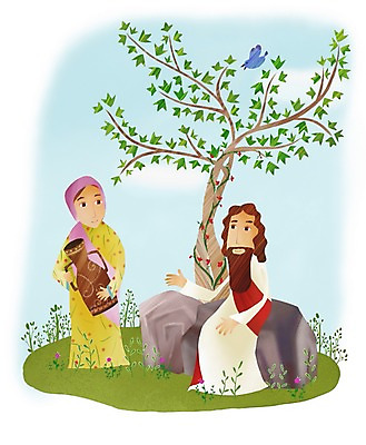 주간 PSD 나무 캐릭터 여자 남자 기독교 종교 일러스트 조류 사람 야외 두명 성경 돌_바위 바위 예수 성경이야기 호리병 사마리아여인 국내일러스트 일러캐릭터 자연요소 식물 동물 종교용품 병_용기 이야기 신_종교 파일형식