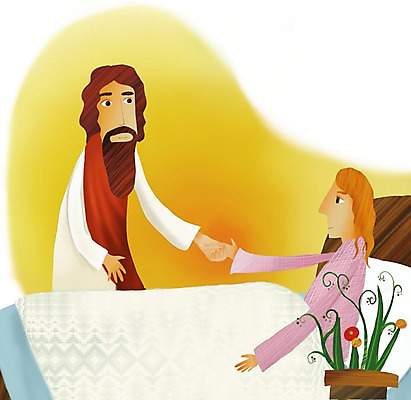 PSD 캐릭터 여자 남자 꽃 기독교 종교 화분 일러스트 사람 두명 성경 침실 침대 예수 기적 성경이야기 치유 회복 국내일러스트 일러캐릭터 식물 가구 컨셉 종교용품 이야기 신_종교 파일형식