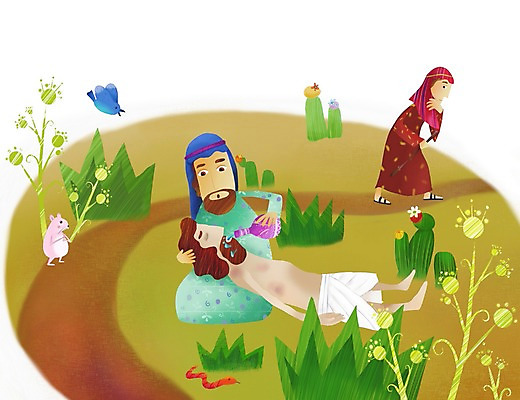 PSD 캐릭터 남자 기독교 종교 길 일러스트 조류 선인장 사람 잔디 야외 세명 성경 풀 상처 물병 성경이야기 남자만 국내일러스트 일러캐릭터 식물 동물 종교용품 이야기 물통 파일형식