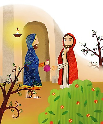 PSD 나무 캐릭터 남자 기독교 종교 일러스트 촛불 사람 야외 두명 성경 예수 주머니 성경이야기 남자만 국내일러스트 일러캐릭터 식물 초 종교용품 이야기 신_종교 파일형식