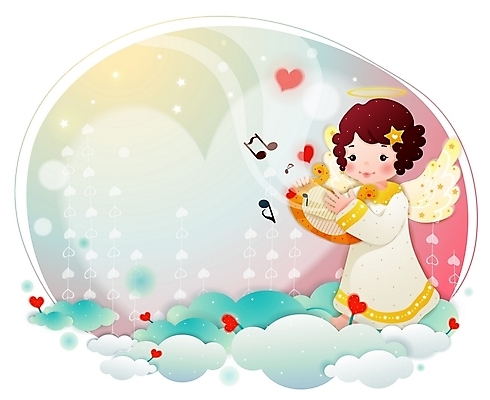 EPS 구름 캐릭터 기독교 종교 악기 연주 음표 일러스트 상상 현악기 천사 종교캐릭터 하프 가상인물 일러캐릭터 자연요소 기호 음악 파일형식 벡터