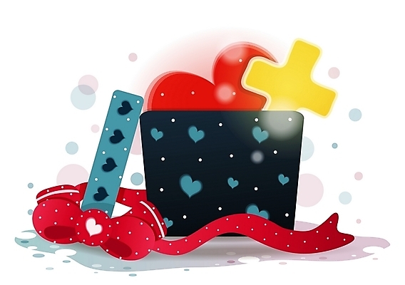 EPS 아이콘 리본 기독교 종교 십자가 종교용품 기독교용품 사람없음 장식 선물상자 상자 하트 기독교아이콘 2D아이콘 모양 선물 파일형식 벡터