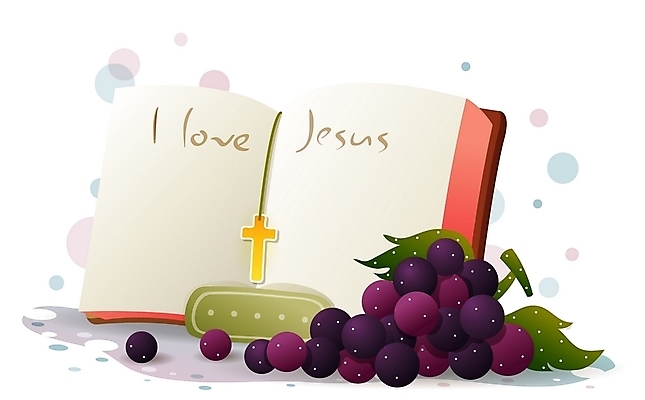 EPS 아이콘 기독교 종교 십자가 과일 종교용품 포도 기독교용품 사람없음 성경 포도송이 기독교아이콘 2D아이콘 파일형식 벡터