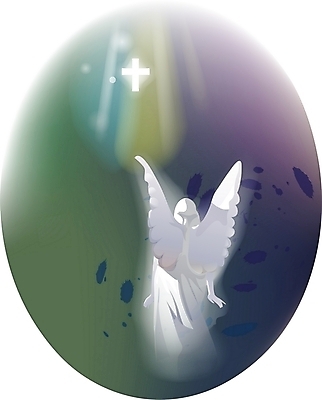 EPS 기독교 종교 십자가 일러스트 천사 사람없음 빛 믿음 신앙심 가상인물 국내일러스트 감정 상상 파일형식 벡터