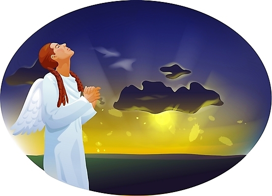 EPS 구름 기념일 기독교 종교 날개 일러스트 하늘 천사 부활절 야외 빛 태양 믿음 기도 신앙심 가상인물 국내일러스트 자연요소 감정 상상 이벤트 파일형식 벡터