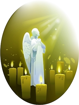 EPS 기독교 종교 날개 일러스트 초 촛불 천사 사람없음 빛 믿음 기도 신앙심 가상인물 국내일러스트 감정 상상 파일형식 벡터