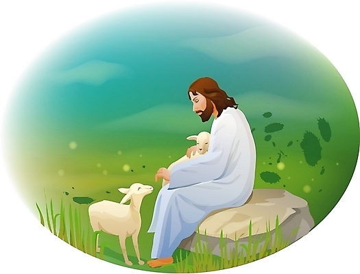 EPS 주간 남자 기독교 종교 일러스트 한명 사람 20대 성인 야외 믿음 돌_바위 바위 양 풀 예수 신앙심 남자만 남자한명만 성인남자만 청년만 청년남자만 청년남자한명만 성인한명만 성인남자한명만 성인만 국내일러스트 자연요소 식물 1 감정 포유류 청년 신_종교 파일형식 벡터