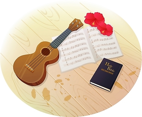 EPS 꽃 기독교 종교 악기 음악 일러스트 현악기 실내 사람없음 하이앵글 믿음 성경 기타 마루 악보 신앙심 국내일러스트 식물 감정 뷰포인트 종교용품 문화예술 바닥 내부 파일형식 벡터