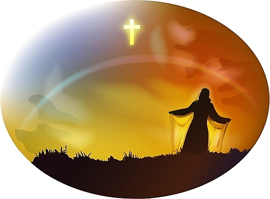 EPS 기념일 실루엣 기독교 종교 십자가 무지개 일러스트 하늘 부활절 야외 빛 노을 믿음 예수 신앙심 국내일러스트 자연요소 감정 촬영기법 이벤트 신_종교 파일형식 벡터