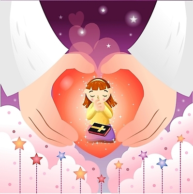 EPS 손 여자 별 기독교 종교 일러스트 청소년 사랑 한명 사람 10대 성경 기도 하트 예수 여자만 여자한명만 십대여자만 십대여자한명만 국내일러스트 자연요소 모양 1 감정 종교용품 신체부위 신_종교 십대만 파일형식 벡터