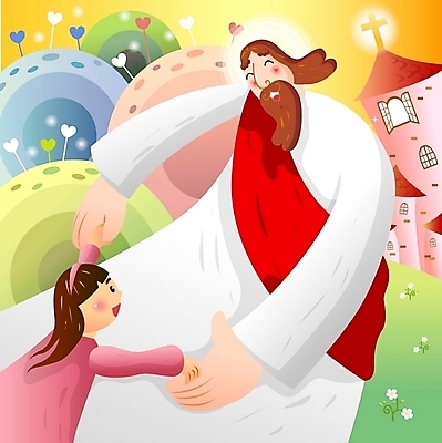 EPS 주간 여자 남자 꽃 기독교 종교 어린이 십자가 일러스트 주택 미소 사람 소녀 야외 두명 교회 예수 후광 국내일러스트 자연요소 식물 종교건축 표정 건물 빛 신_종교 파일형식 벡터