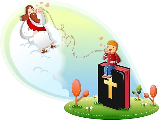 EPS 주간 나무 구름 남자 기독교 종교 어린이 일러스트 하늘 사랑 사람 소년 야외 두명 성경 하트 예수 실전화기 통화 남자만 소년만 국내일러스트 자연요소 모양 식물 감정 종교용품 모션 신_종교 어린이만 파일형식 벡터