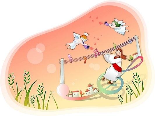 EPS 주간 남자 기독교 종교 연주 음표 일러스트 천사 주택 한명 사람 20대 성인 야외 풀 예수 나팔 피리 남자만 남자한명만 성인남자만 청년만 청년남자만 청년남자한명만 성인한명만 성인남자한명만 성인만 국내일러스트 자연요소 식물 1 기호 악기 음악 청년 건물 신_종교 목관악기 파일형식 벡터