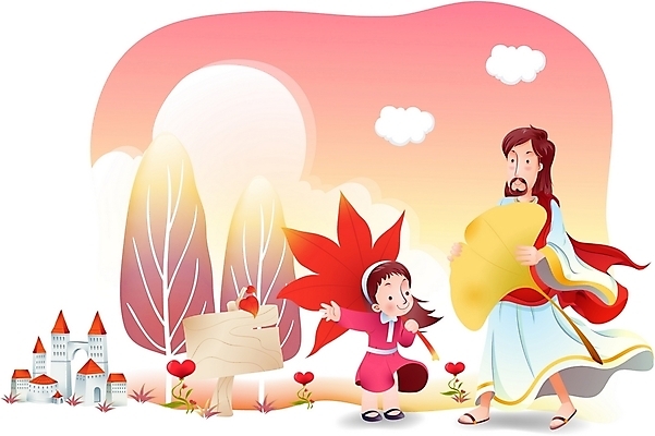 EPS 나무 구름 계절 여자 남자 꽃 기독교 종교 어린이 여행 단풍 잎 일러스트 하늘 바람 사람 소녀 야외 두명 건물 태양 가을 하트 예수 하나님 성 신 은행잎 국내일러스트 자연요소 모양 식물 건축물 날씨 신_종교 파일형식 벡터