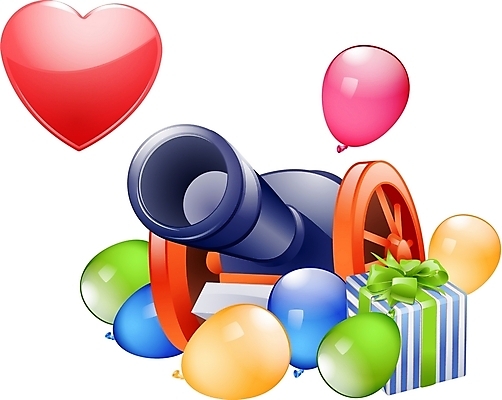 EPS 무기 일러스트 선물 이벤트 사람없음 하트 풍선 대포 포 국내일러스트 모양 파일형식 벡터