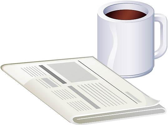 EPS 커피 일러스트 비즈니스 사람없음 신문 뉴스 오브젝트 경제신문 국내일러스트 음료 간행물 파일형식 벡터