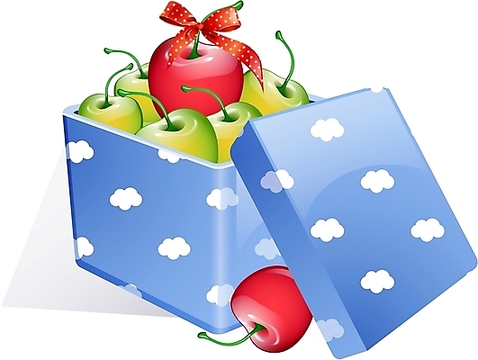 EPS 식물 리본 과일 일러스트 선물 이벤트 사람없음 장식 선물상자 상자 사과 당첨 구름무늬 국내일러스트 무늬 파일형식 벡터
