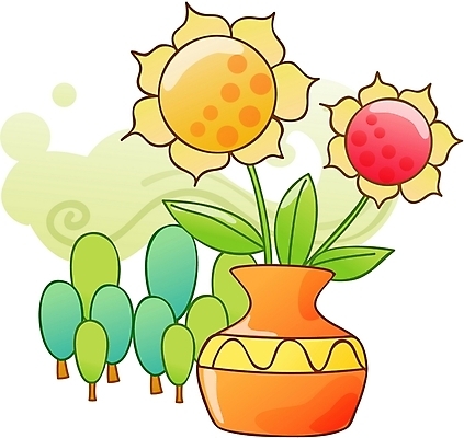 EPS 나무 식물 아이콘 꽃 문화 여름꽃 자연 해바라기 큐티아이콘 사람없음 꽃병 2D아이콘 생태계 파일형식 벡터 여름_계절