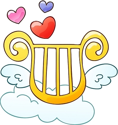 EPS 구름 아이콘 문화 악기 음악 날개 현악기 큐티아이콘 사람없음 하프 2D아이콘 자연요소 문화예술 파일형식 벡터