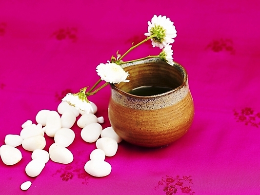 포토 JPG 스튜디오촬영 꽃 음료 음식 잔 실내 근접촬영 사람없음 장식 컵 가로 보라색 돌_바위 조약돌 도자기 차 전통차 찻잔 다기 소국 국내포토 식물 식기 뷰포인트 컬러 내부 차_음료 다도 파일형식