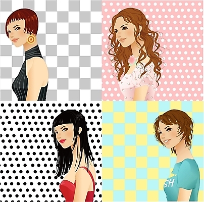 EPS 우먼라이프 헤어스타일 여자 일러스트 짧은머리 사람 여러명 뷰티 파마 보브컷 여자만 국내일러스트 라이프스타일 다수 파일형식 벡터