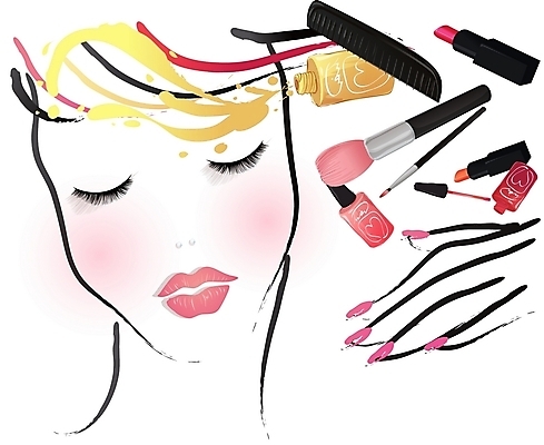 EPS 우먼라이프 여자 얼굴 일러스트 사람 신체부위 화장 뷰티 머리 화장품 립스틱 화장용품 머리빗 매니큐어 립브러쉬 페이스브러쉬 여자만 국내일러스트 라이프스타일 미용용품 메이크업브러쉬 파일형식 벡터