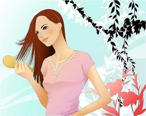 EPS 식물 우먼라이프 여자 일러스트 한명 사람 20대 성인 뷰티 머리빗 여자만 여자한명만 성인여자만 청년만 청년여자만 성인한명만 청년여자한명만 성인여자한명만 성인만 국내일러스트 1 라이프스타일 청년 미용용품 파일형식 벡터