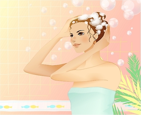 EPS 우먼라이프 여자 백그라운드 일러스트 실내 한명 사람 20대 성인 뷰티 목욕 거품 타일 샴푸 사우나 머리감기 물고기모양 여자만 여자한명만 성인여자만 청년만 청년여자만 성인한명만 청년여자한명만 성인여자한명만 성인만 국내일러스트 1 문양 라이프스타일 청년 내부 위생용품 청결 파일형식 벡터