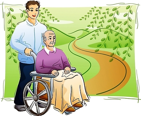 EPS 주간 직업 할아버지 노년 남자 길 일러스트 하늘 나뭇잎 사람 야외 두명 산책 서비스업 휠체어 사회복지사 보살핌 남자만 성인남자만 노인만 성인만 노인남자만 국내일러스트 자연요소 산업 잎 휴식 성인 사회복지 파일형식 벡터