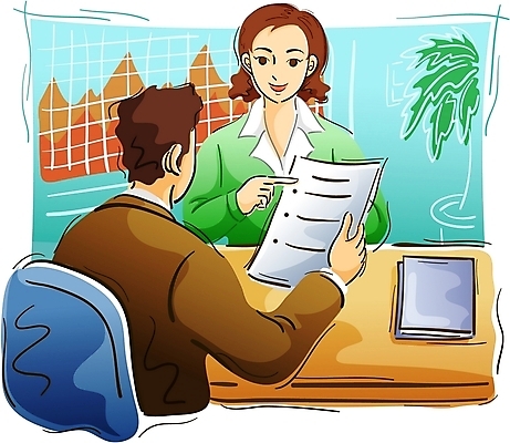 EPS 직업 여자 남자 일러스트 비즈니스 실내 사람 두명 금융 비즈니스맨 비즈니스우먼 상담원 고객 은행 상담 금융업 상담직 상담창구 상업시설 국내일러스트 내부 경제 직장인 사무원 시설 상업 파일형식 벡터