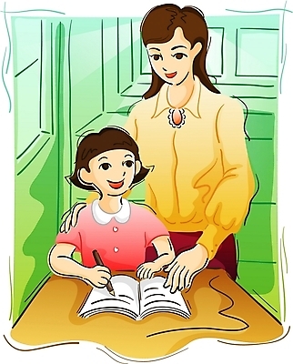 EPS 직업 학생 여자 교육 일러스트 학교 실내 사람 두명 책 연필 교사 책상 스승 여자만 국내일러스트 가구 학용품 내부 필기구 파일형식 벡터