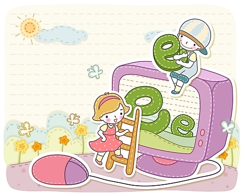 EPS 주간 여학생 여자 어린이교육 교육 남자 초등학생 어린이 남학생 인터넷 일러스트 교육캐릭터 사람 소녀 소년 야외 두명 라이프 친구 컴퓨터 스쿨라이프 어린이만 국내일러스트 일러캐릭터 자연요소 캐릭터 학생 라이프스타일 학교 관계 생활 전자제품 파일형식 벡터