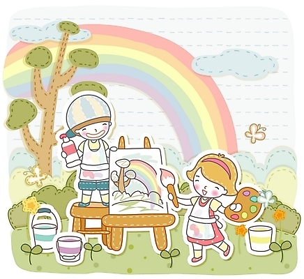 EPS 주간 나무 구름 여학생 여자 어린이교육 교육 남자 꽃 초등학생 어린이 남학생 나비 무지개 의자 일러스트 교과목 교육캐릭터 사람 소녀 소년 야외 두명 라이프 친구 스쿨라이프 앞치마 물감 붓 물통 이젤 그림 미술교육 어린이만 국내일러스트 일러캐릭터 자연요소 식물 캐릭터 학생 라이프스타일 가구 곤충 학교 관계 미술 생활 미술도구 파일형식 벡터