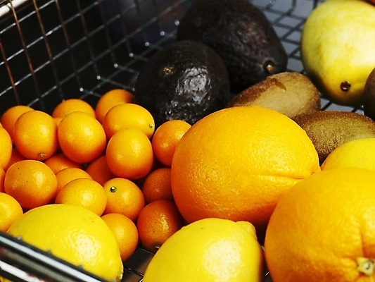 포토 JPG 스튜디오촬영 식물 음식 오렌지 과일 실내 키위 근접촬영 사람없음 가로 농작물 바구니 여러개 신선 레몬 망고 금귤 아보카도 국내포토 뷰포인트 다수 농업 귤 열대과일 파일형식