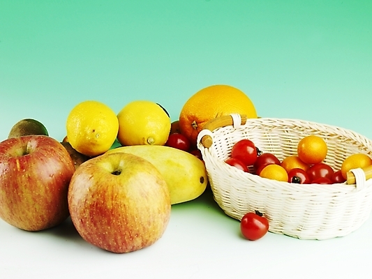 포토 컬러 다수 농업 토마토 채소 과일 귤 실내 바구니 열대과일 파일형식 음식 신선 레몬 소쿠리 오렌지 방울토마토 금귤 망고 식물 농작물 사람없음 스튜디오촬영 JPG 노란색 빨간색 여러개 국내포토 사과