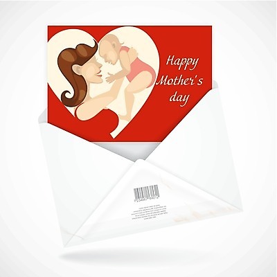 EPS 해외이미지 여자 행복 일러스트 가족 편지봉투 사랑 성인 두명 하트 축하 아기 편지 엽서 어머니의날 해외202004 해외일러스트 모양 기념일 감정 컨셉 관계 봉투 사람 미국문화 파일형식 벡터
