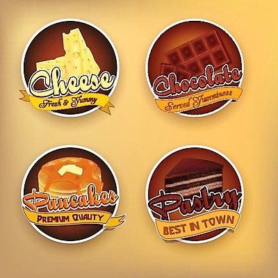 EPS 해외이미지 모양 리본 음식 스티커 일러스트 비즈니스 디저트 치즈 사람없음 세트 꼬리표 라벨 케이크 식당 초콜릿 카페 빵집 심볼 메뉴 팬케이크 마케팅 페스츄리 브랜딩 해외202004 해외일러스트 빵 유제품 프레임 상점 파일형식 벡터