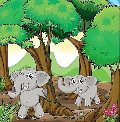 EPS 해외이미지 클립아트 나무 식물 공원 꽃 새끼 분홍색 잎 일러스트 포유류 자연 놀이 코끼리 풍경 그래픽 초록색 갈색 회색 나뭇가지 아기 숲 만화 언덕 그림 뿌리 장면 포도나무 해외202004 해외일러스트 동물 공공시설 컬러 사람 과일나무 생태계 파일형식 벡터