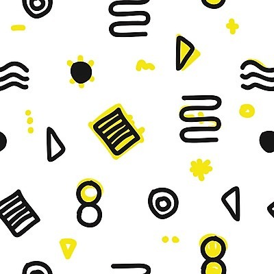 EPS 해외이미지 모양 디자인 선 백그라운드 패턴 일러스트 추상 사람없음 그래픽 장식 노란색 검은색 줄무늬 원형 그림 심플 기하학 스타일 멤피스디자인 해외202004 해외일러스트 도형 컬러 무늬 파일형식 벡터