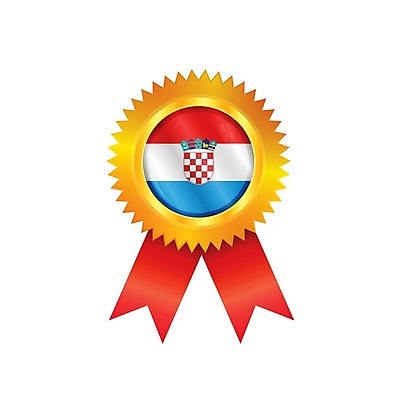 EPS 해외이미지 배너 유럽 리본 일러스트 성공 사람없음 빨간색 파란색 세계 라벨 경쟁 깃발 상패 트로피 메달 심볼 배지 광택 크로아티아 해외202004 해외일러스트 나라 컬러 컨셉 프레임 상_우승 상_상패 파일형식 벡터