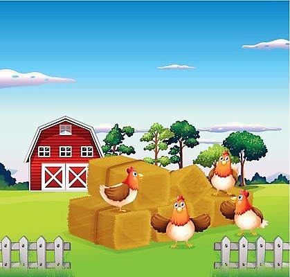 EPS 해외이미지 나무 식물 동물 구름 여자 잎 밭 채소 일러스트 자연 하늘 사람없음 야외 파란색 농작물 울타리 농장 농경지 가축 흰색 그룹 볏짚 농부 오두막 그림 외양간 밭일 암탉 해외202004 해외일러스트 자연요소 직업 컬러 농업 사람 담장 닭 짚 암컷 생태계 파일형식 벡터