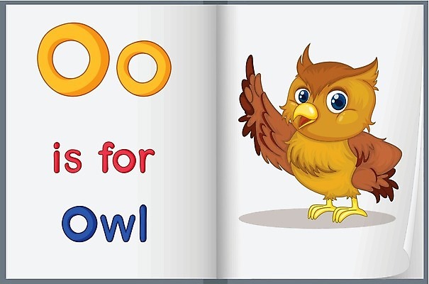 EPS 해외이미지 동물 학생 알파벳 영어 교육 종이 어린이 일러스트 학교 조류 수업 그림자 책 파란색 학습 공책 유치원 오픈 신용카드 가르침 만화 편지 그림 부엉이 문제집 시트 O 최초 패드 해외202004 워크북 해외일러스트 문자 컬러 문구용품 교재 사람 금융 파일형식 벡터