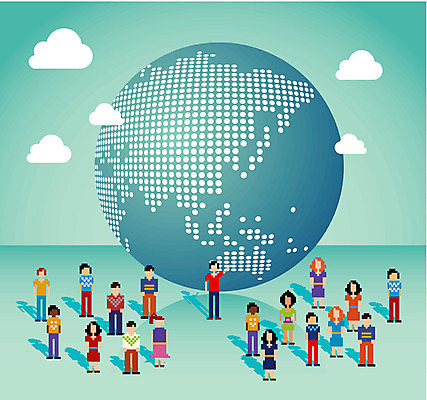 EPS 해외이미지 아시아 지도 일러스트 비즈니스 사람 사람없음 파란색 지구본 오세아니아 호주 개성 인원 픽셀 해외202004 해외일러스트 나라 컬러 파일형식 벡터