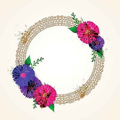 EPS 해외이미지 기념일 꽃 백그라운드 잎 꽃무늬 일러스트 추상 기념 프레임 사람없음 장식 컬러풀 축하 원형 우아함 초대 국경 해외202004 해외일러스트 도형 식물 컬러 컨셉 무늬 이벤트 파일형식 벡터