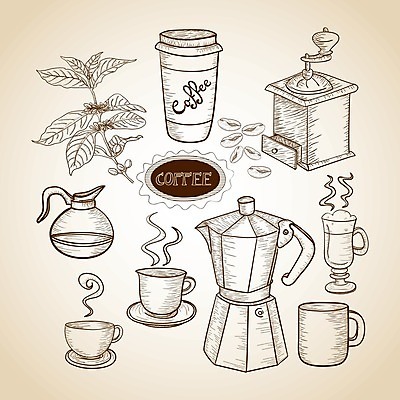 EPS 해외이미지 디자인 커피 음료 백그라운드 일러스트 텍스트 프레임 타이포그라피 사람없음 컵 검은색 카페 머그컵 흰색 스케치 복고 카페테리아 카페인 스타일 맛있는 해외202004 해외일러스트 문자 식기 컬러 미술 상점 파일형식 벡터